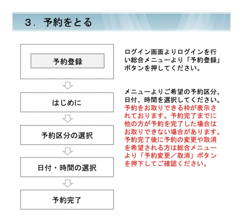 記録道予約｜予約を取る