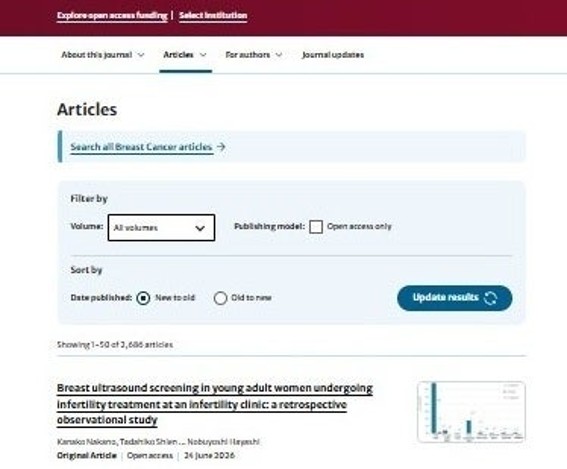 Breast Cancer 掲載論文